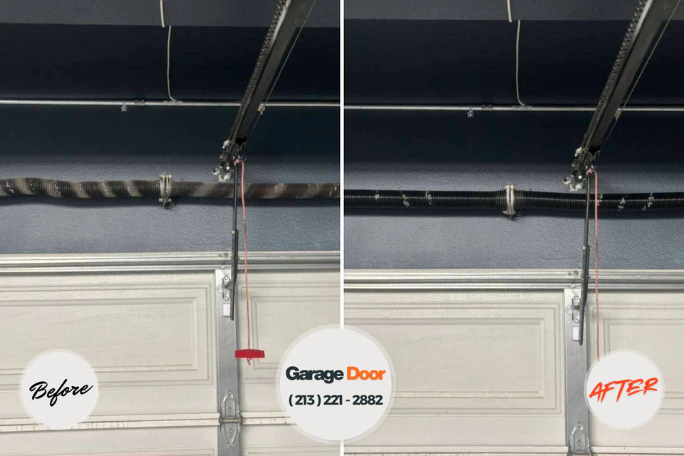 Before and after: garage door repair Struthers, OH